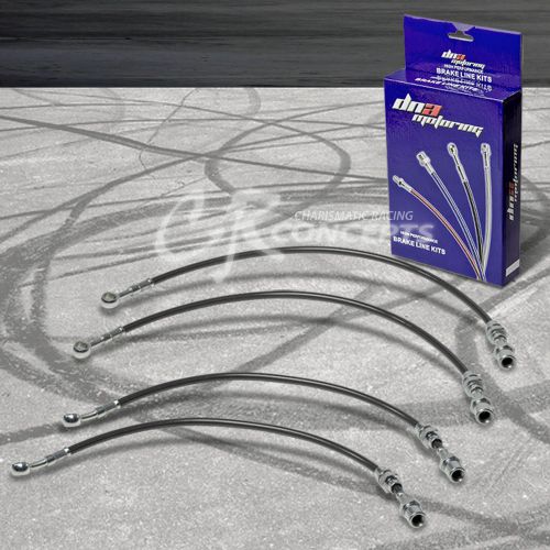 Performance stainless steel braided brake line for 89-94 maxima j30 w/abs black