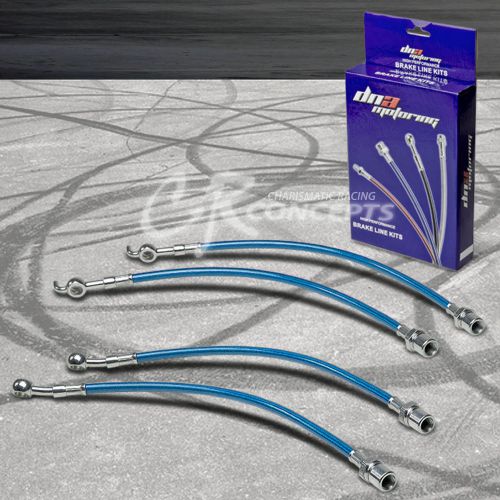 High performance stainless steel braided brake line 01-05 lexus is300 2jz blue