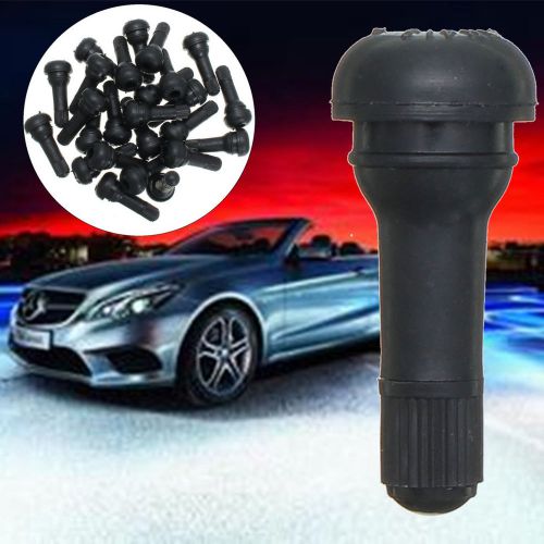 25pcs black tr 413 short rubber vacuum snap-in tire valve stems copper cor/rod