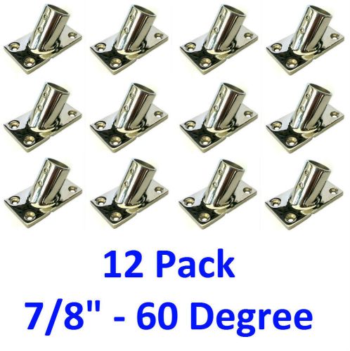 12x 7/8&#034; 60 deg marine grade stainless steel boat deck handrail square base