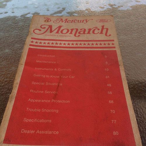 1976 mercury monarch owner`s manual