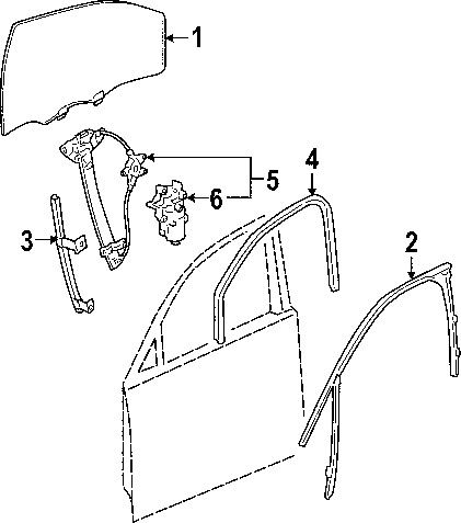 Chevrolet 22894021 genuine oem window regulator