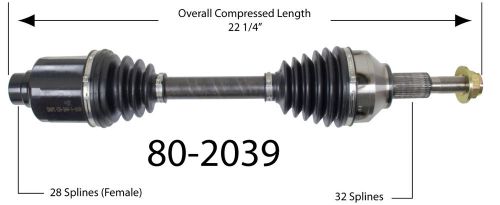 Cv joint half shaft fits 2008-2009 dodge avenger avenger,caliber  empi i