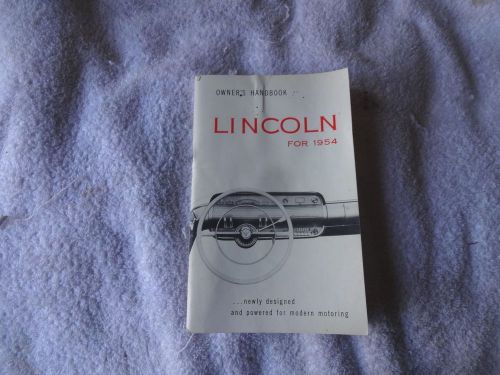 1954 lincoln  owners manual original in xlnt condition