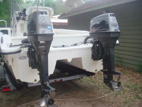 Tohatsu outboard 90 pair twin with controls tldi90
