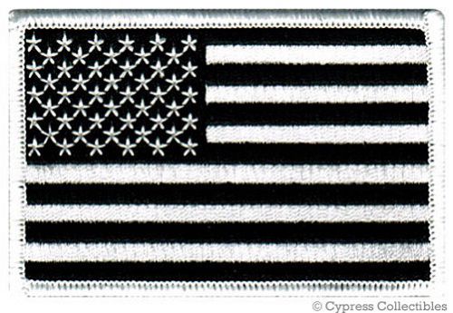 American flag iron-on biker patch usa embroidered us patriotic black right