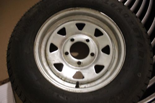 St175/80d13 trailer tire load range b on 5 lug galvanized spoke trailer rim