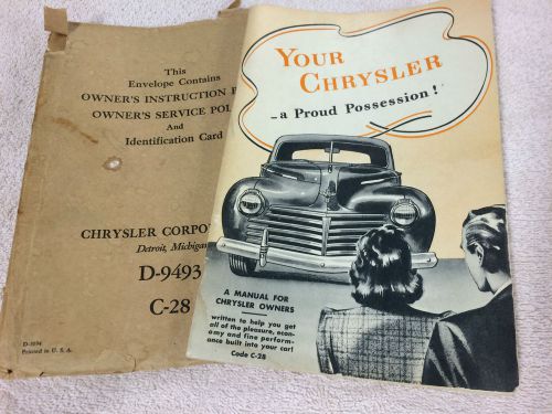 1941 chrysler royal  c 28 owners manual