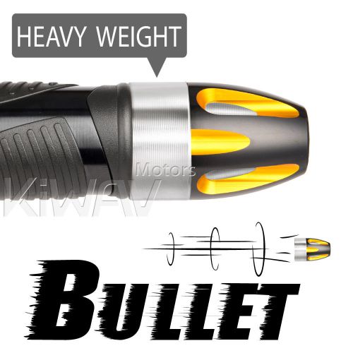 Bar end weights bullet style gold &amp; black + silver base pair for yamaha kawasaki