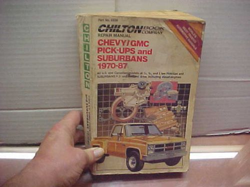 Soft cover book chilton &#034;chevy/gmc pick-ups and suburbans 1970-87&#034; part no. 6936