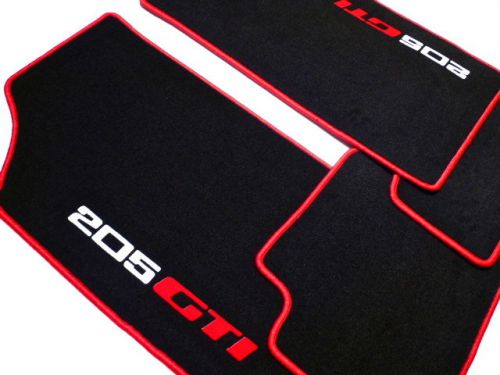 Peugeot 205 gti black-red/white script velours mat set lhd + rhd