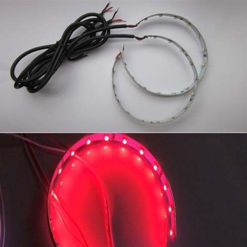 2x 360° red 80mm 15leds 3528 smd led car demon halo ring light 3.0&#034; r8d