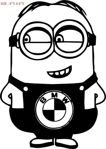 Minion bmw vinyl sticker 4&#039;&#039;5 x 6&#039;&#039;5