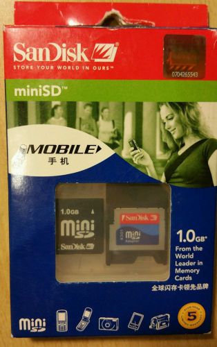 *rare* sandisk 1gb minisd card full size sd adapter genuine sdsdm-1024-p60m, aus