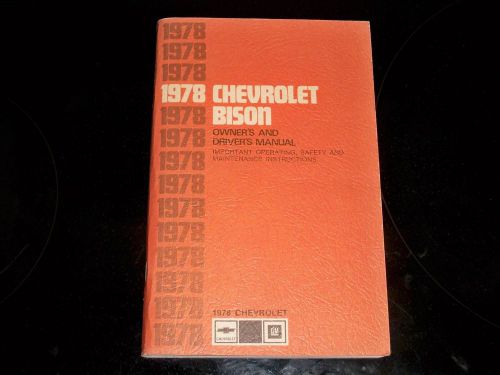 Original factory 1978 chevy chevrolet bison truck owners manual owner&#039;s guide