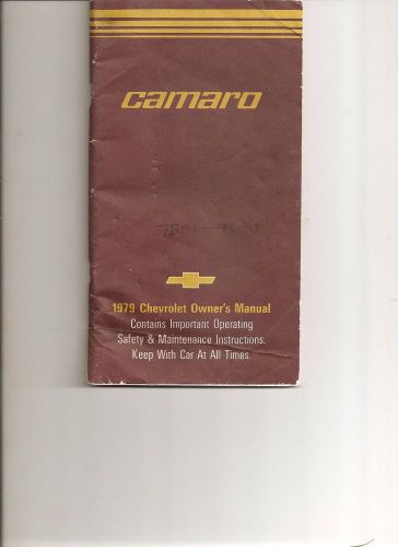 Camaro 1979 chevrolet owner&#039;s manual