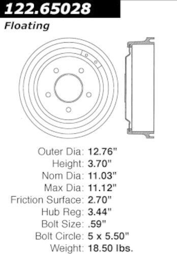 Centric parts 122.65028 rear brake drum