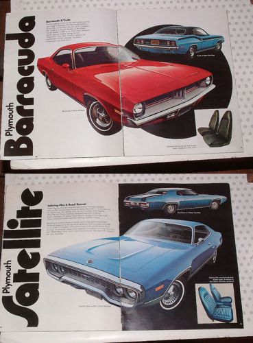 1972 cuda original plymouth dealer brochure barracuda satellite cricket fury