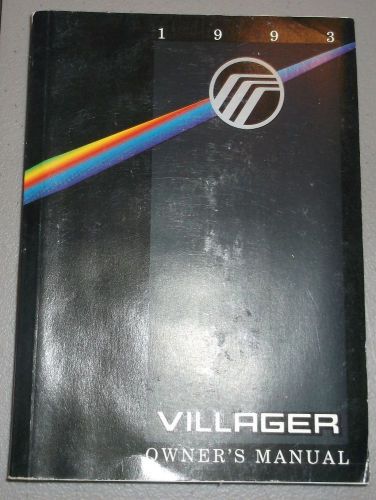 1993 mercury villager owners manual original