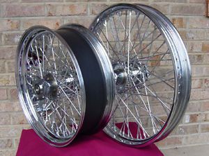 60 spoke wheels 21&#034; &amp; 18x5.5&#034; parts for harley chopper