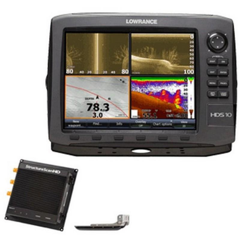 Lowrance hds-10 marine fishfinder system gen2 10.4" w/ lss-2 & transducer