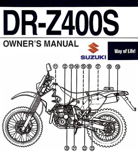 2011 suzuki dr-z400s motorcycle owners manual -dr z 400 s-suzuki-drz400