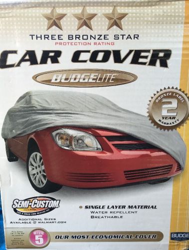Budge lite car cover fits sedans 264 inches b-5 polypropylene durable gray 8h