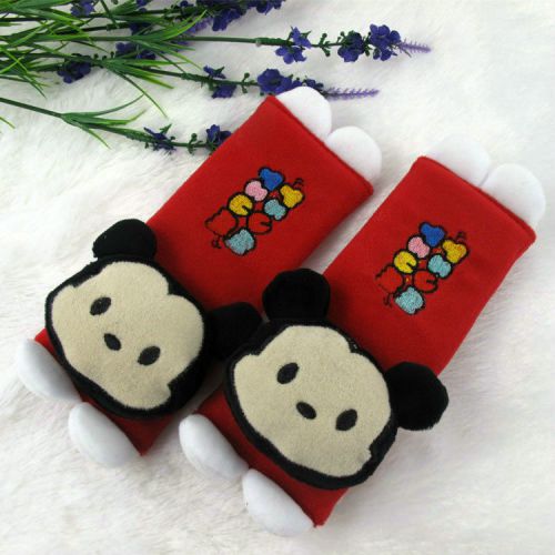 Tsum tsum red color mickey mouse cartoon car use seat belt cover decoration set