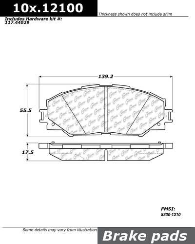 Centric 105.12100 brake pad or shoe, front