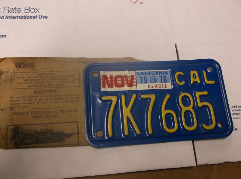  triumph bsa harley norton cal blue plate tag