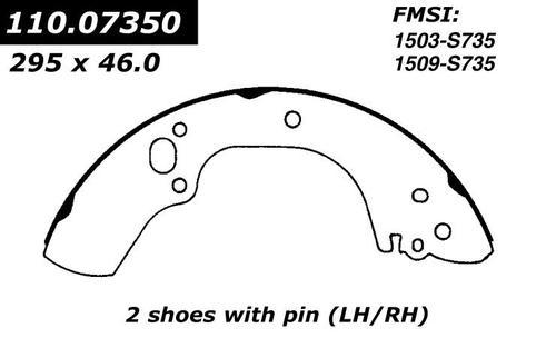 Centric 111.07350 brake pad or shoe, rear-new brake shoe-preferred