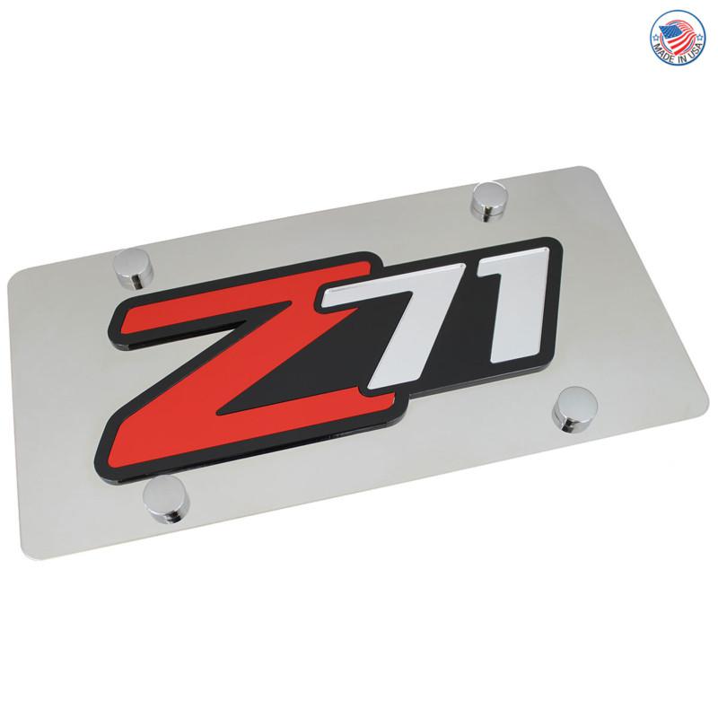 Chevy z71 polished stainless steel license plate