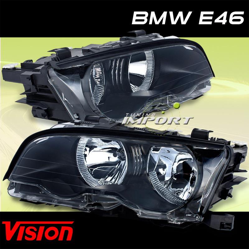 Bmw 99-01 e46 2dr coupe convertible black headlights replacement upgrade lamps