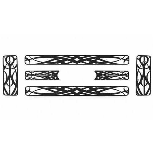 Ford superduty 08-10 black tribal front metal grille trim cover grill insert