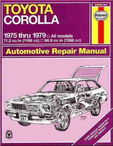 Toyota corolla  repair shop & service manual 1975 1976 1977 1978  & 1979