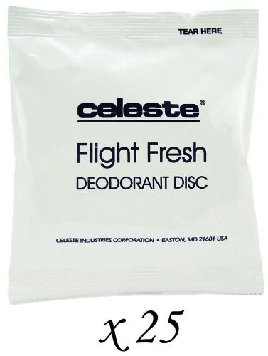 Case of 25 celeste flight fresh deodorant discs - eucalyptus blue puck sd-5500eb