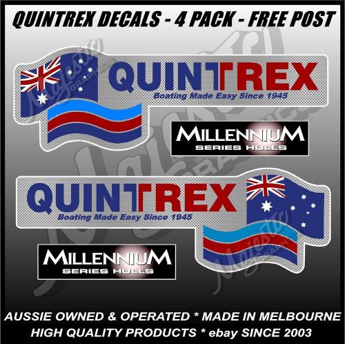 Quintrex - millennium hulls - set of 4 decals - boat decals