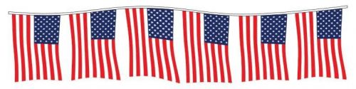 60&#039; american flag pennants - 24pcs 12&#034;x18&#034; flag, 4mil polyethylene/supreme cloth