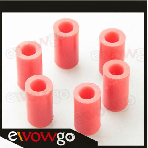 6pc 10mm 3/8&#034; intake vacuum hose end bung plug silicone blanking cap red