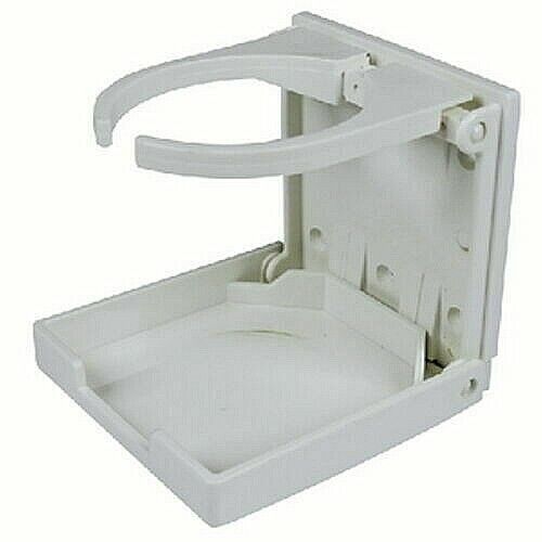 Plastic folding drink holder with adjustable arms for boats white