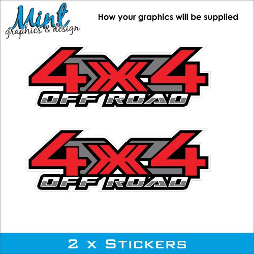 2x vinyl decals stickers 4x4 for truck navara / ranger / dmax / l200 off road 02