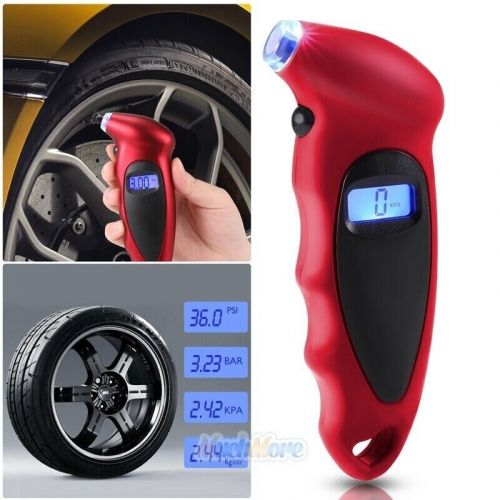 Digital tire air pressure gauge car truck bike lcd display 150 psi red colour