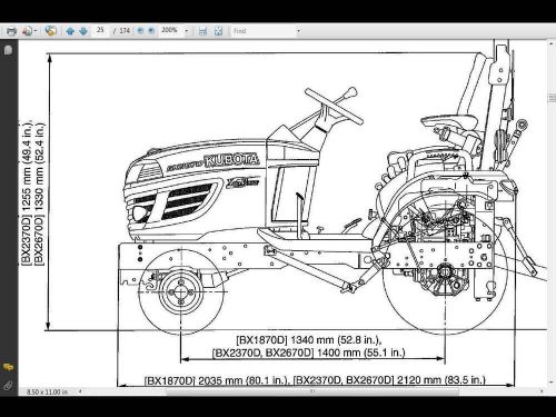 Kubota bx1870 bx2370 bx2670 service manual 440pg w rck 48 54 60 mower la loaders