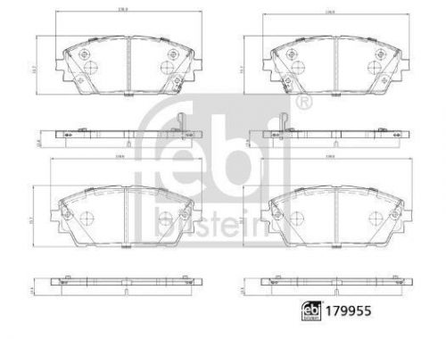 Febi bilstein 179955 brake pad set for disc front 138mm length fits mazda 3