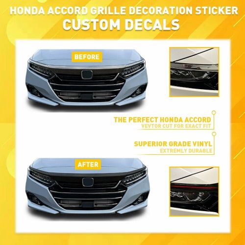 5x chrome delete blackout window trims for honda accord 2021-2022 - glossy black