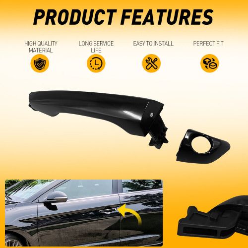 Black 82651-f2010 outside door handle front left for hyundai elantra 17-20 usa