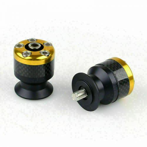 Universal motorcycle cnc carbon fiber 8mm swingarm sliders spools gold ss d