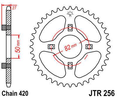 Jt sprocket rear 35t steel fits honda atc70 1976-1981