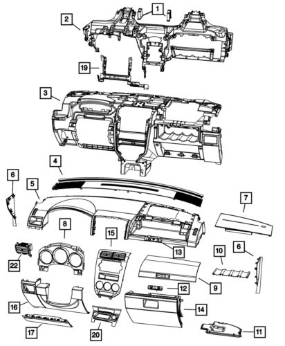 Genuine mopar glovebox door latch 1dn87bd3ab