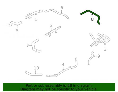 Genuine mitsubishi water hose 21505w020p